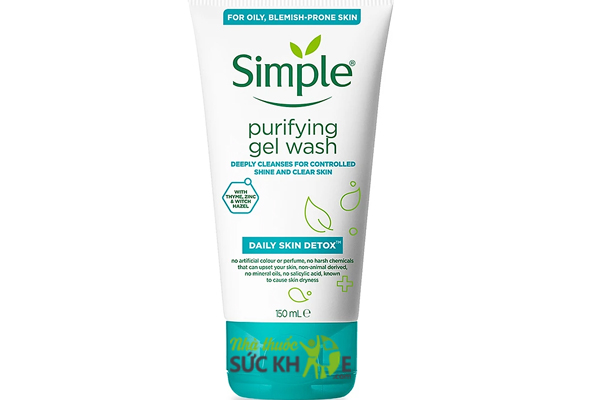 Sữa rửa mặt Simple giúp kiềm dầu & ngừa mụn Detox Purifying Facial Wash